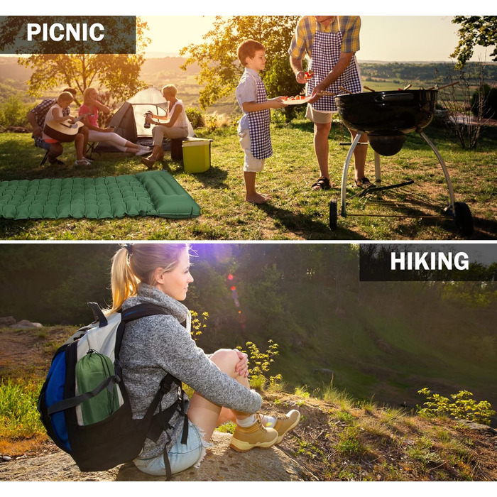 Каремат туристичний самонадувний Isomatte, Ultraleicht, з подушкою, для кемпінгу, трекінгу, відпочинку на природі та подорожей