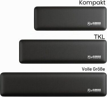 Підставка під зап'ястя для клавіатури Glorious Gaming Padded Keyboard Wrist Rest (Full Size, 17 мм) — м'яка тканинна основа, протиковзний гумовий низ, чорна, 440 x 100 x 17 мм