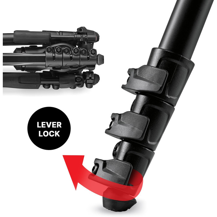 Штатив Manfrotto Befree Advanced 3-Way з тріножкою та fluid head з алюмінію для камер та відеокамер до 6 кг, ультракомпактний, аксесуари для фото та відео