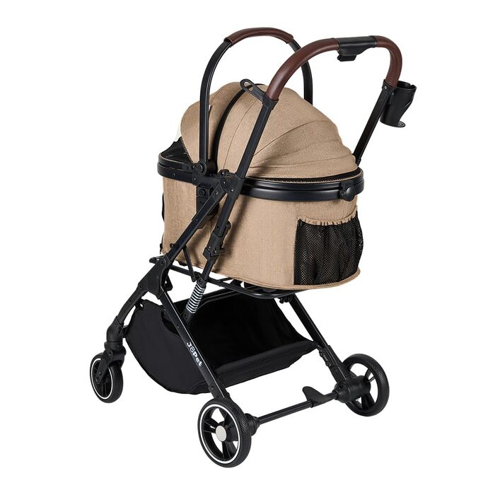 Дитяча коляска для домашніх тварин: собак та котів, компактна, складна, сірого кольору