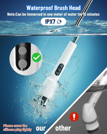 Electric Cleaning Brush, 12-in-1 Electric Spin Scrubber Cordless with 8 Interchangeable Brush Heads, Electric Cleaning Brush with Adjustable Handle for Bathroom, Kitchen, Tiles, Floors, Car (White)