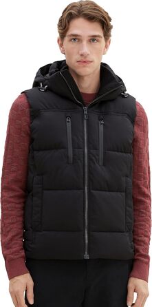 Жилет чоловічий Tom Tailor з капюшоном, утеплений, артикул 1037355 (L, Black)