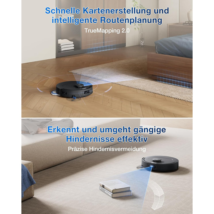 Робот-пилосос ECOVACS DEEBOT T30S PRO з функцією миття, 11000 Па, технологія ZeroTangle, миття гарячою водою 70°C, TruEdge™ для миття країв, акумулятор 6400 мАг, уникнення перешкод за допомогою AI (T30C OMNI Gen2 S)