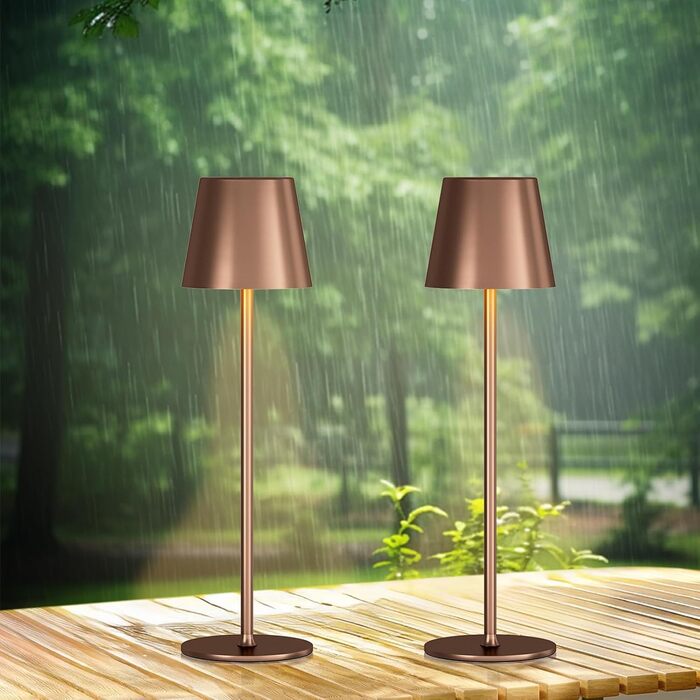 Набір з 2 бездротових настільних світильників LED з акумулятором, диммер сенсорний, 3 режими кольору, USB-C зарядка для спальні, столу, кемпінгу (Чорний)