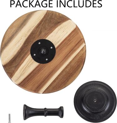 Дзеркало для тортів NUPTIO, 3 шт. у наборі: дерев'яний рустикальний підставка для тортів, десертів, весіль, днів народжень, дитячих вечірок, чаювання, десертного столу (чорний, 21 см)