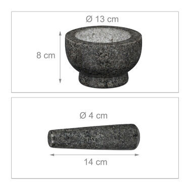 Relaxdays Granite Mortar and Pestle, Large