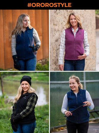 Обогрівальна жилетка OROORO для жінок, флісова, з Powerbank, чорна, XL