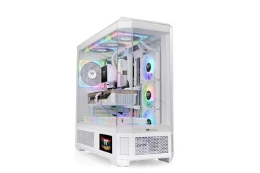 Корпус Thermaltake View 600 TG Full Tower для ПК (E-ATX/ATX/mATX/mini-ITX) з прихованим підключенням, 4 скляними панелями, поворотними PCIe слотами, підтримкою радіатора до 420 мм та USB-C 3.2 Gen2 (Snow)