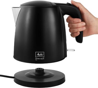 Електричний чайник MELITTA Prime Aqua mini, 1.0 л, 2200 Вт, чорний, нержавіюча сталь