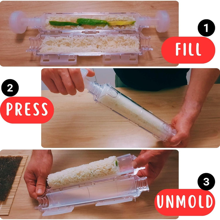 Набір для приготування суші: повний комплект з бамбуковою килимком та японським ножем