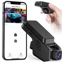 Відеореєстратор Veement Dashcam 2.5K+1080p для авто (передня та внутрішня зйомка), 32GB карта, нічна зйомка, 165° кут огляду, G-сенсор, паркувальний режим