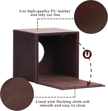 Скляна коробка для серветок прямокутна, органайзер для дому, ванної кімнати, авто, офісу, вінтажний дизайн (коричневий)