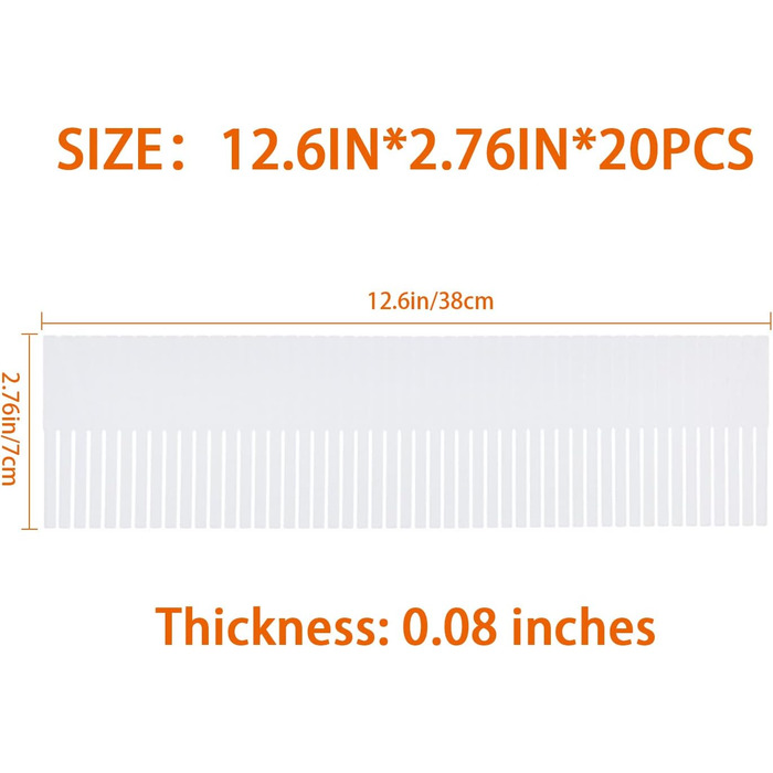KnnRiim 12-Piece Drawer Dividers, 47x11 cm, Thick, DIY Partition Walls for Drawers, Large Flexible Organizer for Clothes, Bedroom, Bathroom, Kitchen Appliances, Desk, Office Storage (Thin 38x7x0.2 cm 20 Pieces)