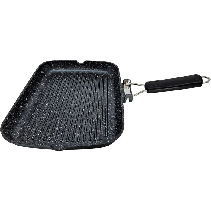 Гриль-сковорода Brieve Black Titanium індукційна, алюмінієва з антипригарним покриттям, складана, 34x24 см