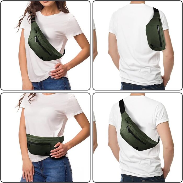 Поясна сумка Flintronic для чоловіків та жінок, стильна, для спорту, відпочинку та міста, зелена