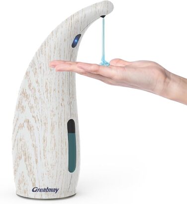 Greatmay Automatic Soap Dispenser - Touchless, Battery Operated, 300ml - Adjustable Settings, IPX6 Waterproof for Bathroom, Kitchen