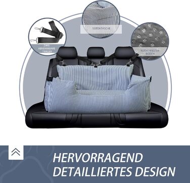 Автокрісло для собак великих та середніх порід, 110 x 45 x 55 см, практичне автобокc для собак