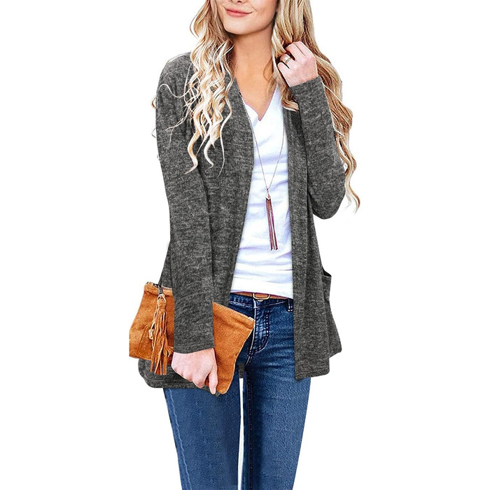 Жіноча легка в'язана жилетка VOTEPRETTY, сірий колір, розмір L