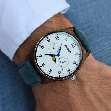 Годинник чоловічий Zeitholz Holzuhr з натурального дерева, 42 мм, кварцовий механізм, колекція Klitten, екологічний дизайн