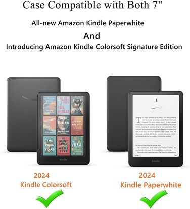 Чохол для Kindle Paperwhite (7/6/5 Gen, 12th Gen, Colorsoft 2024) - Зручний, неслизький, Mint Green