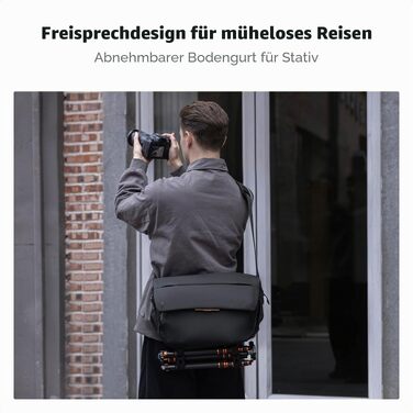 Сумка для фототехніки K&F Concept 15L, водовідштовхуюча сумка для камери та аксесуарів (Чорна)