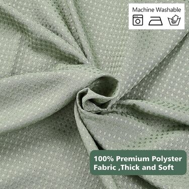 Штора для душу текстильна водонепроникна з поліестеру, 180x200 см, зелена, з кільцями (1 шт)