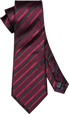 Краватка з бавовни та шовку Barry.Wang для чоловіків, комплект з кишеньковим хустиною та запонками, святкова краватка в клітинку, чорно-червоний колір