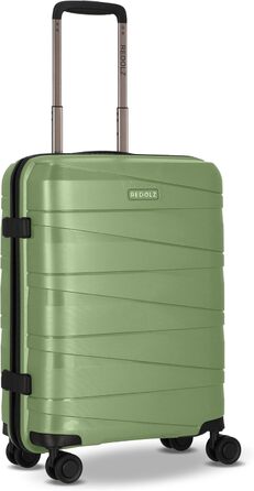 Чохол-валіза REDOLZ Hartschalen Check-in Essentials 10 | Великий XL валіза-ролер 50 x 30 x 76 см з легкого поліпропілену | 4 подвійні колеса, TSA | Зелений металік