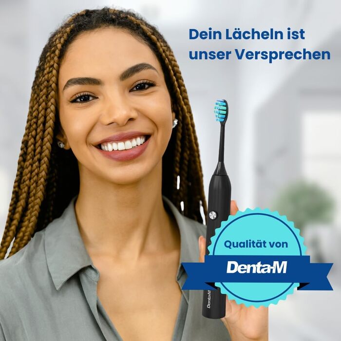 Електрична зубна щітка з 5 режимами та акумулятором на 120 днів - ультразвукова, з розумною насадкою, Black Edition + 2 запасні насадки