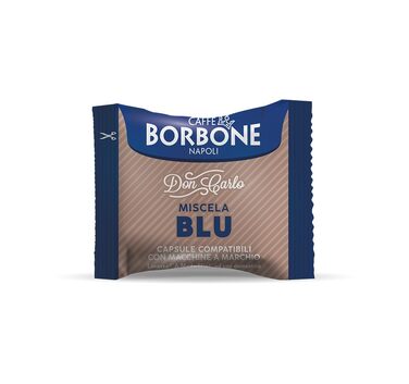 Капсульна кава Caffè Borbone Don Carlo Blaue Mischung (Синя суміш), сумісна з Lavazza A Modo Mio, 100 капсул для домашніх еспресомашин
