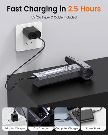 Електричний повітряний пилосос для чищення ПК - Air Duster 200000 RPM, 4-ступенева регулювання, акумуляторний міні-фен, для клавіатури, дому, авто