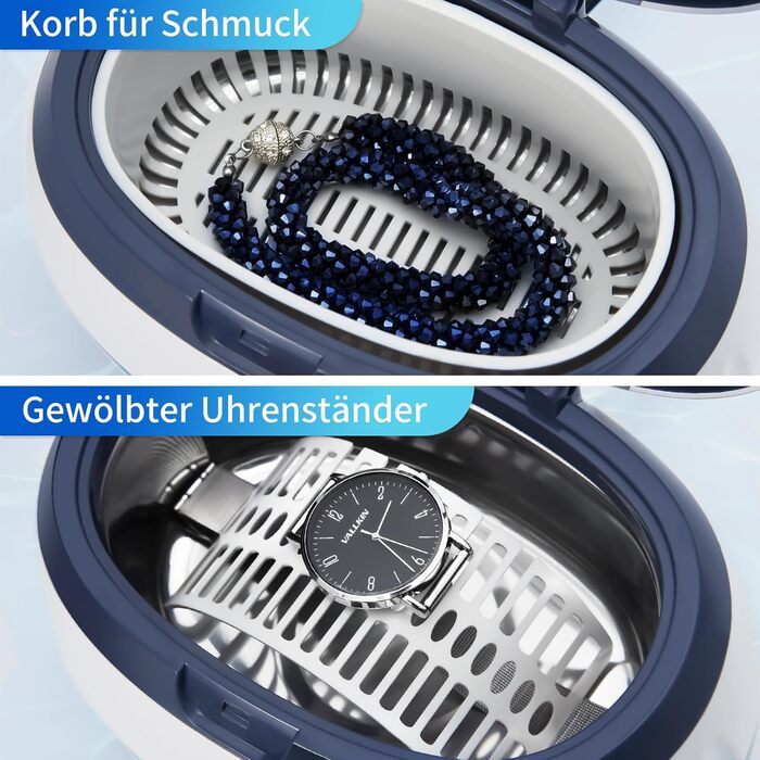 Ультразвуковий очищувач 600мл для окулярів, ювелірних виробів, годинників та зубних протезів (40000 Гц)