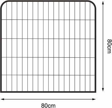 Lionto Вольєр для цуценят та дрібних тварин, 80x80 см, розширюваний вольєр для собак, вольєр для собак у квартиру/сад, з дверцятами та замком, стійкий до погодних умов, 8 елементів