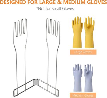 Kitchen glove holder, stainless steel glove holder, vertical kitchen glove rack, multi-purpose glove drain rack, rubber glove drying rack, boxing glove drying rack (large)