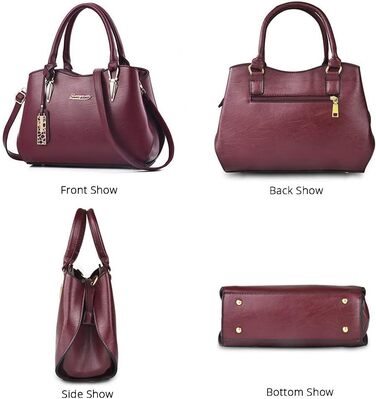 Жіноча шкіряна сумка BestoU велика, червона крос-боді та сумка на плече