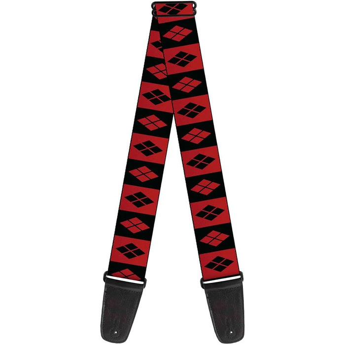 Гітарний ремінь Buckle-Down з дизайном 'Веселий Джокер', чорний/білий, 34-60 дюймів