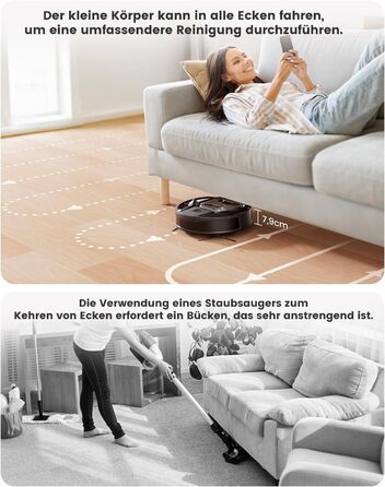 Робот-пилосос LEFANT M320 3-в-1 з функцією миття, 6000Pa, навігація, 800мл, 240хв, Wi-Fi, для шерсті тварин, килими, чорний