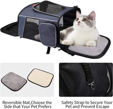 Рюкзак-переноска для котів та маленьких собак Morpilot, 7 кг, Denim Blue, 32x28x42 см