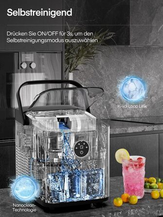 Машина для приготування льоду FOHERE 14 кг, 24 години, чорна. Виготовляє 8 кубиків за 6 хвилин, 2 розміри кубиків льоду, самоочищення, з ручкою, лопаткою та кошиком. Ідеально для вечірок, офісу, кемпінгу.