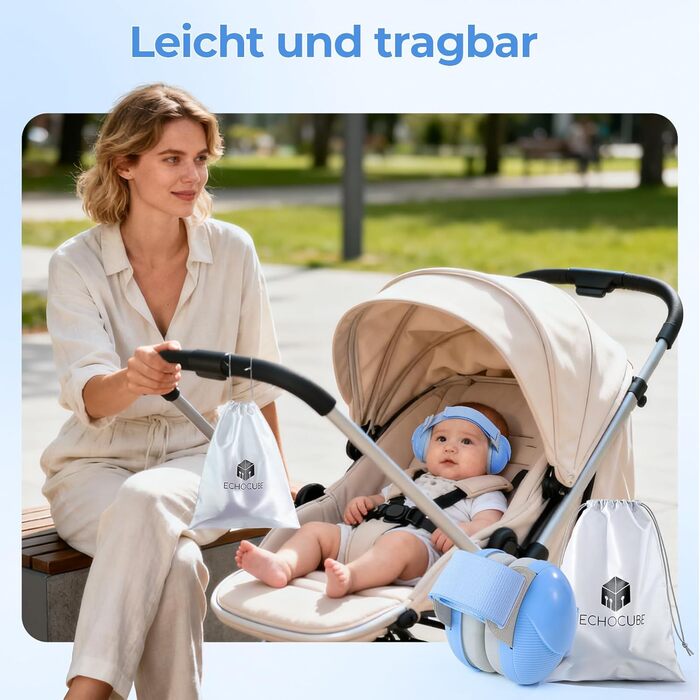 Навушники для захисту слуху для малюків 0-48 місяців (блакитні) - сертифіковані CE та ANSI