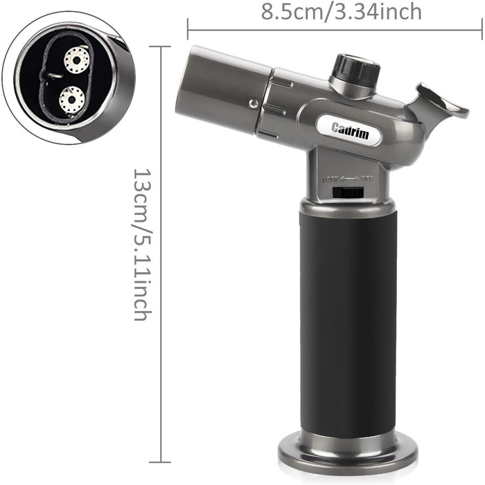 Газовий пальник Flambierbrenner з подвійним полум'ям для приготування десертів, гриля та карамелізації. Ідеально для дому, кухні та барбекю