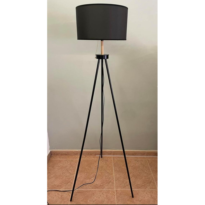 Стельова лампа Bel Air Home NAPOLI на штативі з 3 ніжками, чорна - 160 см, сучасний дизайн