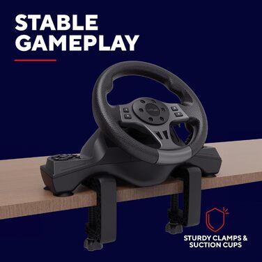 Руль для гонок Trust GXT 289 Movi з педалями та перемикачами швидкостей, сумісний з PC, Xbox Series X/S, PS4, Nintendo Switch
