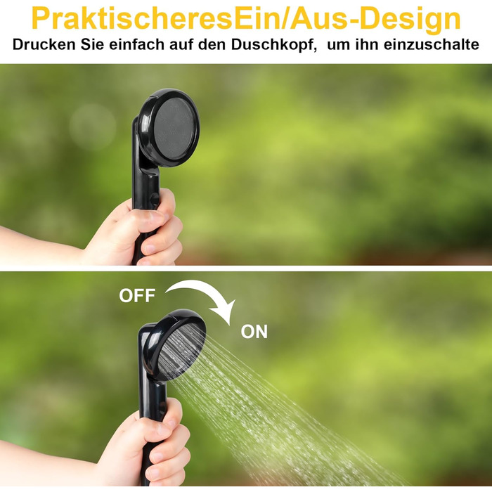 LIBERRWAY Camping Shower with Pump, Camping Shower Set with Rechargeable Battery, 2m Shower Hose Outdoor Shower for Garden, Beach, Camping, Travel, Car Washing, Mobile Shower Black (Black)