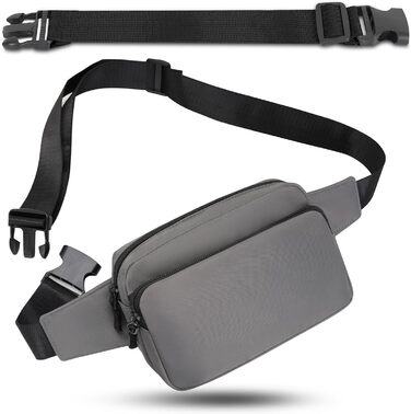 Гірчатка на пояс, сумка на стегно, унісекс, сіра - для подорожей, прогулянок, собак та повсякденного використання