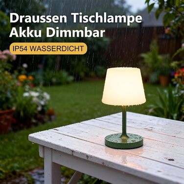 LED Настільна лампа бездротова акумуляторна з регульованою яскравістю та пам'яттю, сенсорна нічна лампа для спальні, кафе, вулиці (Зелена)