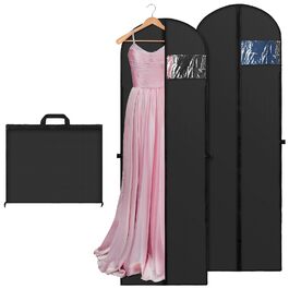 Чохли для одягу 2 шт. 180x60 см, дихаючі, з ручками, для вечірніх та весільних суконь, захист від пилу, складні