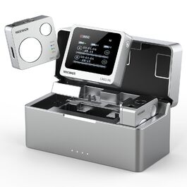 NEEWER Міні бездротове мікрофону, комплект 1RX+2TX+зарядний кейс, 150м радіус дії, для iPhone, iPad, Android, DJI, Insta360, PC, Mac