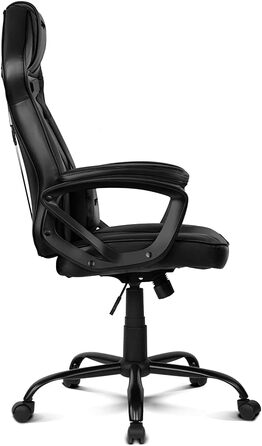 Ігрове крісло DRIFT GAMING DR50 (DR50BL) професійне, регулювання висоти, гойдальний механізм, м'які підлокітники, штучна шкіра, чорне, 67x122-131x67 см