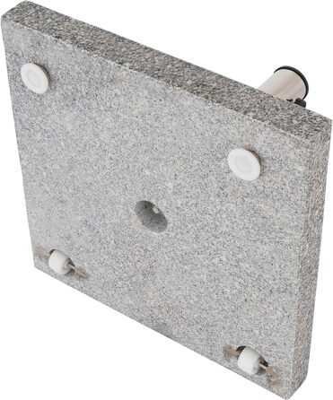 Nexos Parasol Stand 30kg Polished Granite Stainless Steel Square 45 x 45 cm Parasol Stand with Handle and Wheels